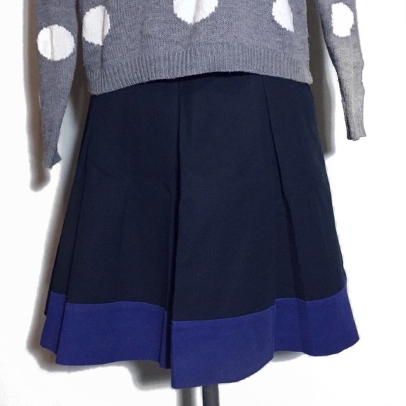 Banana Republic Dresses & Skirts - Banana Republic Navy & Purple A-Line Pleated Skirt